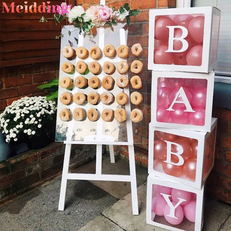 Детский душ девочка мальчик прозрачная коробка с именем для возраста детский