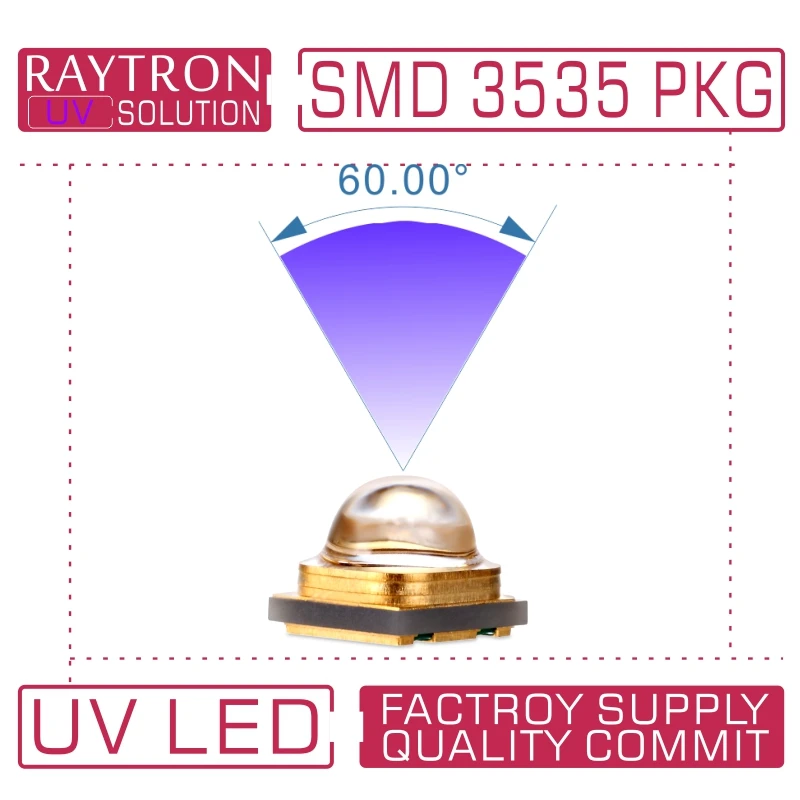 Заводская поставка 3 5x3 5 мм высокая мощность и Вт отверждение чернил стерилизация