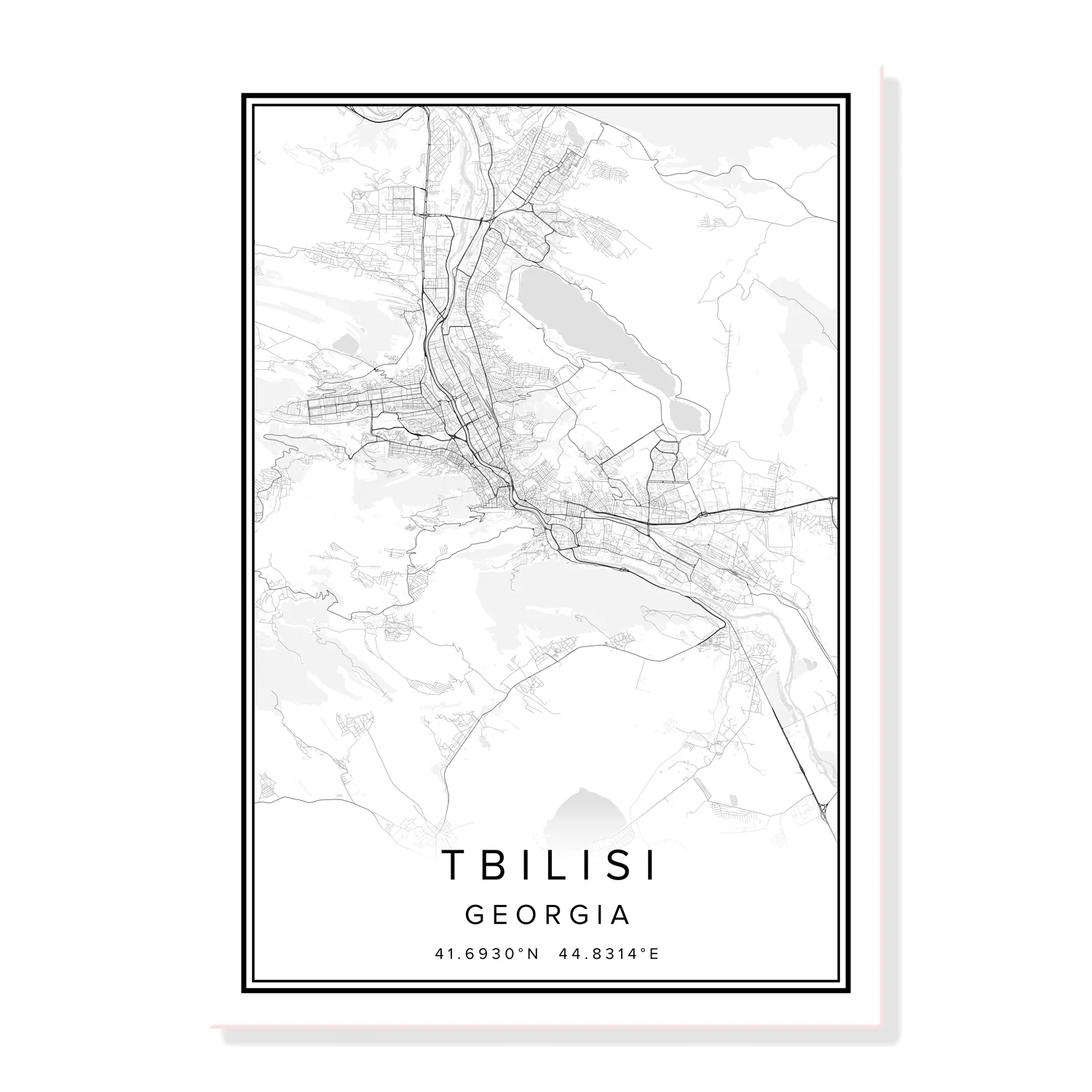 Художественный плакат на холсте с картой города Джорджия | Дом и сад