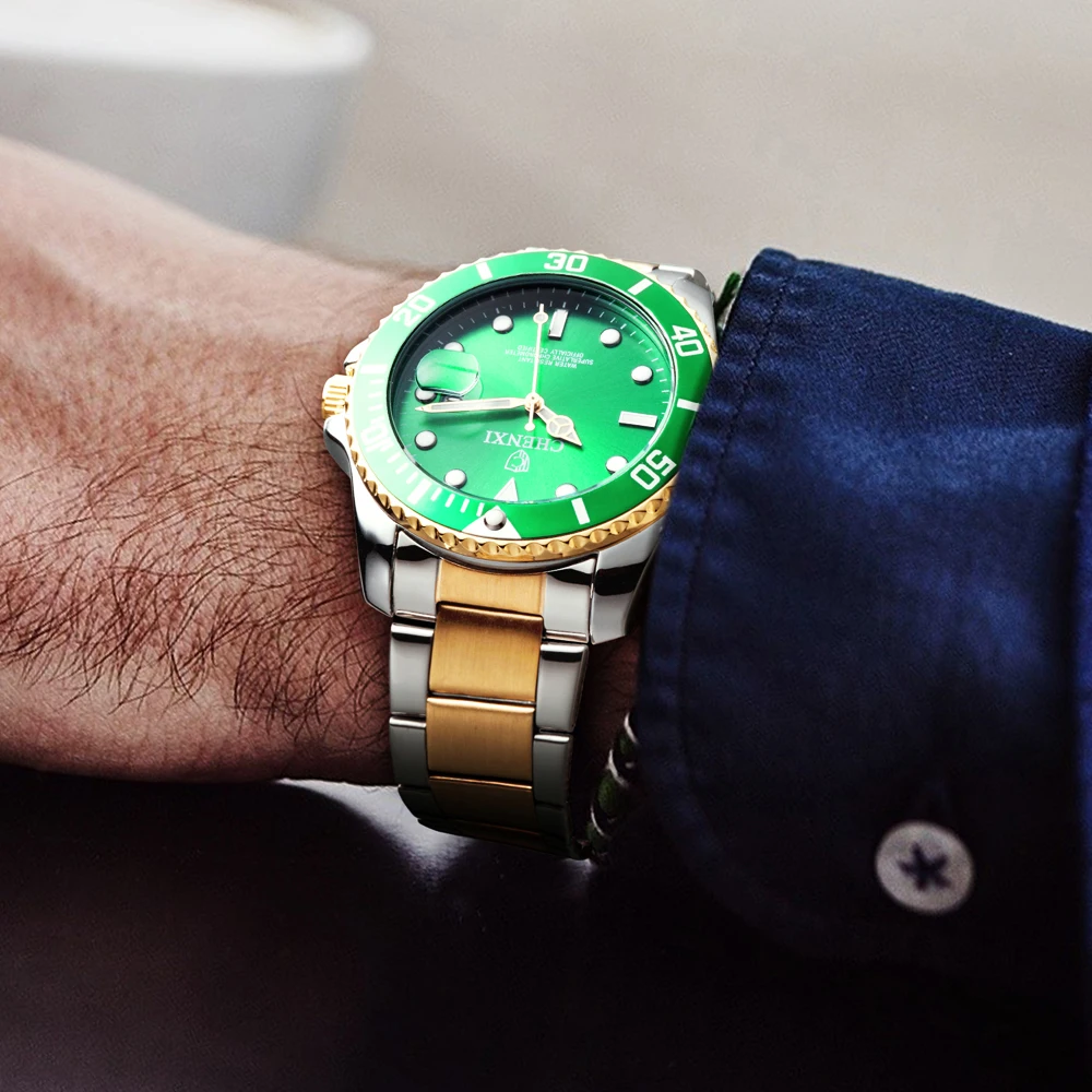 

CHENXI 2021 New Mens Watches Luxury Brand Business Clock Waterproof Quartz Watch Men Full Steel Golden Calendar Wristwatches