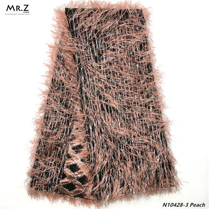 Mr.Z Персиковое перо 2019 последние французские нигерийские шнурки ткани Высокое