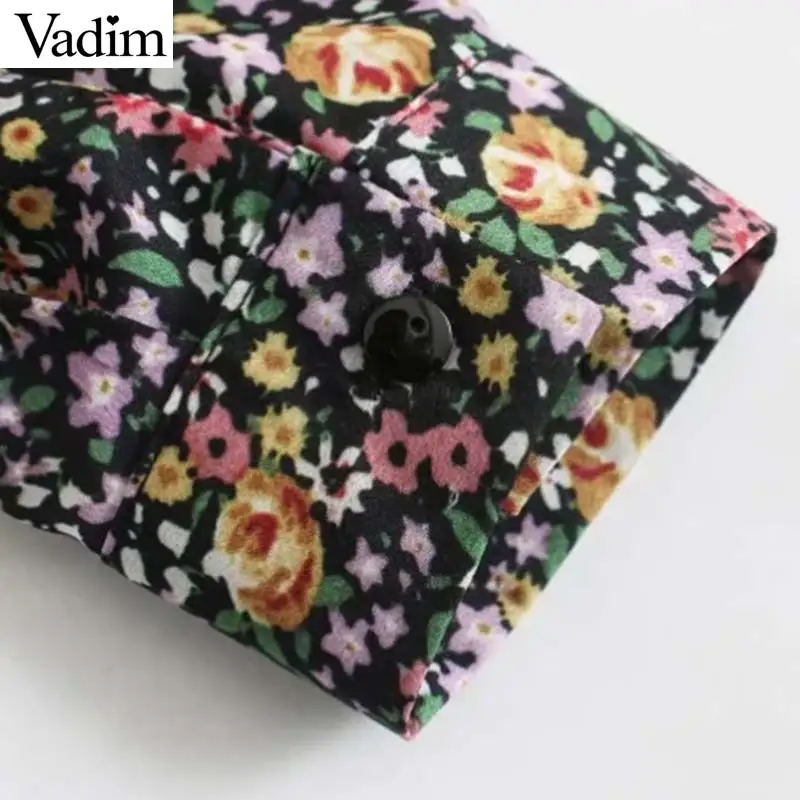 Женское элегантное платье vadim с цветочным принтом рубашка длинным рукавом и