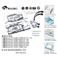 bykski dual side liquid cooling gpu block for giga rtx3080 3090 gaming oc n gv3090gmoc tc