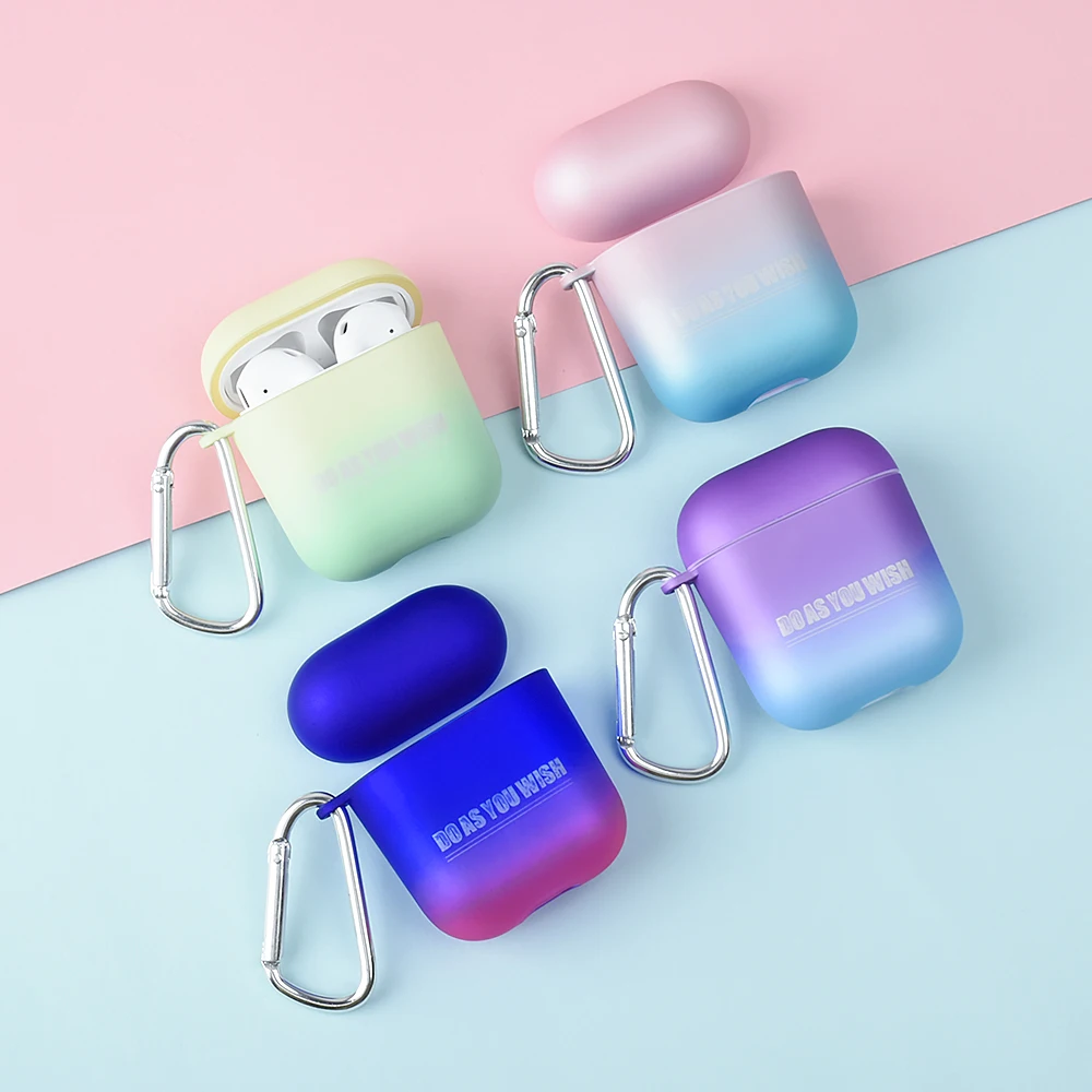 Водонепроницаемый цветной защитный чехол с градиентом для AirPods беспроводных
