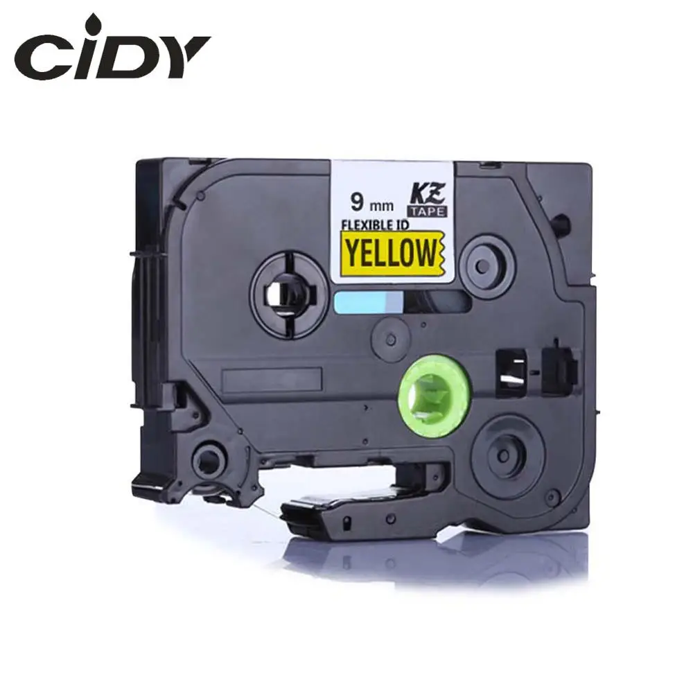 CIDY Tze FX621 черный на желтом гибком ярлыке совместим с P touch 9 мм tze tz картридж для