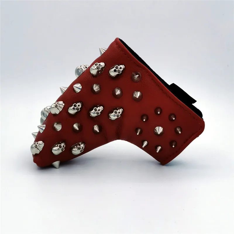 [Серебряные заклепки в виде черепа] красный чехол из искусственной кожи для