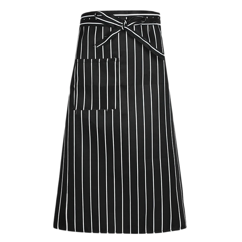 

3Pcs Kitchen Aprons Half-Length Long Waist Apron Catering Chefs Waiters Uniform Striped Apron 70cmx70cm