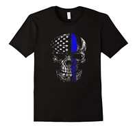 thin blue line skull american flag t shirt summer cotton short sleeve o neck mens t shirt new s 3xl
