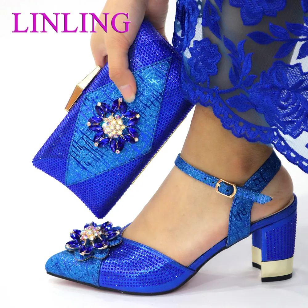 SUMMER New Fashion Italian Shoes With Matching Bags African High Heel Women Shoes and Bags Set For Prom Party and wedding