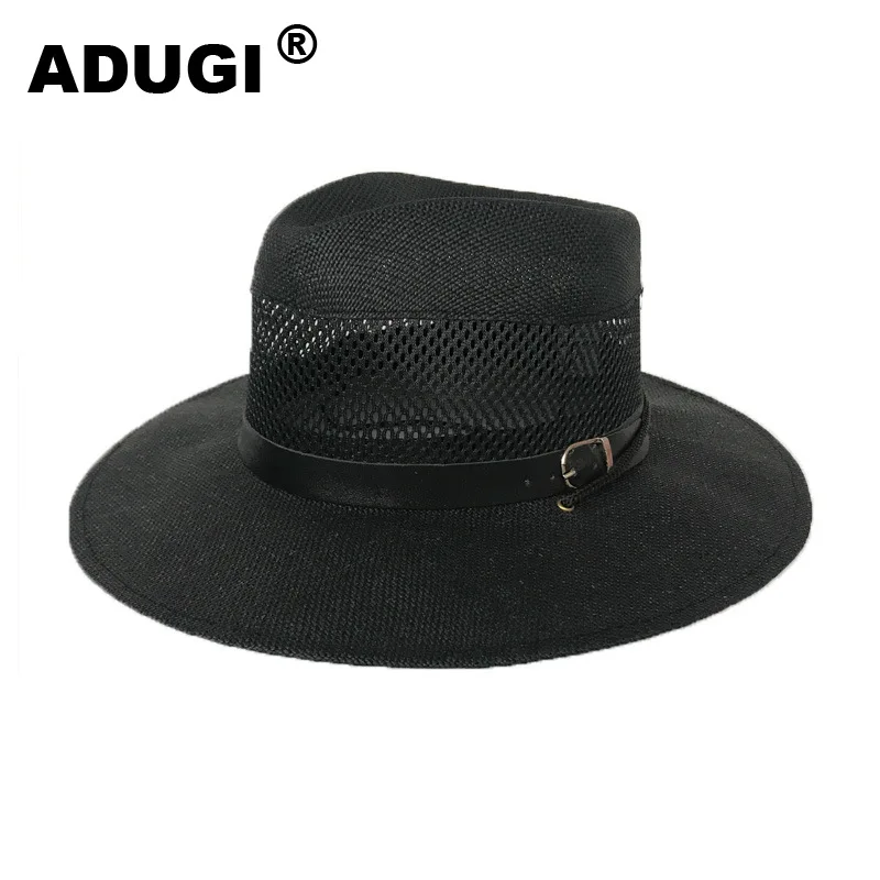 Сетчатая шляпа ADUGI Мужская Солнцезащитная с поясом Джазовый Топ летняя дышащая