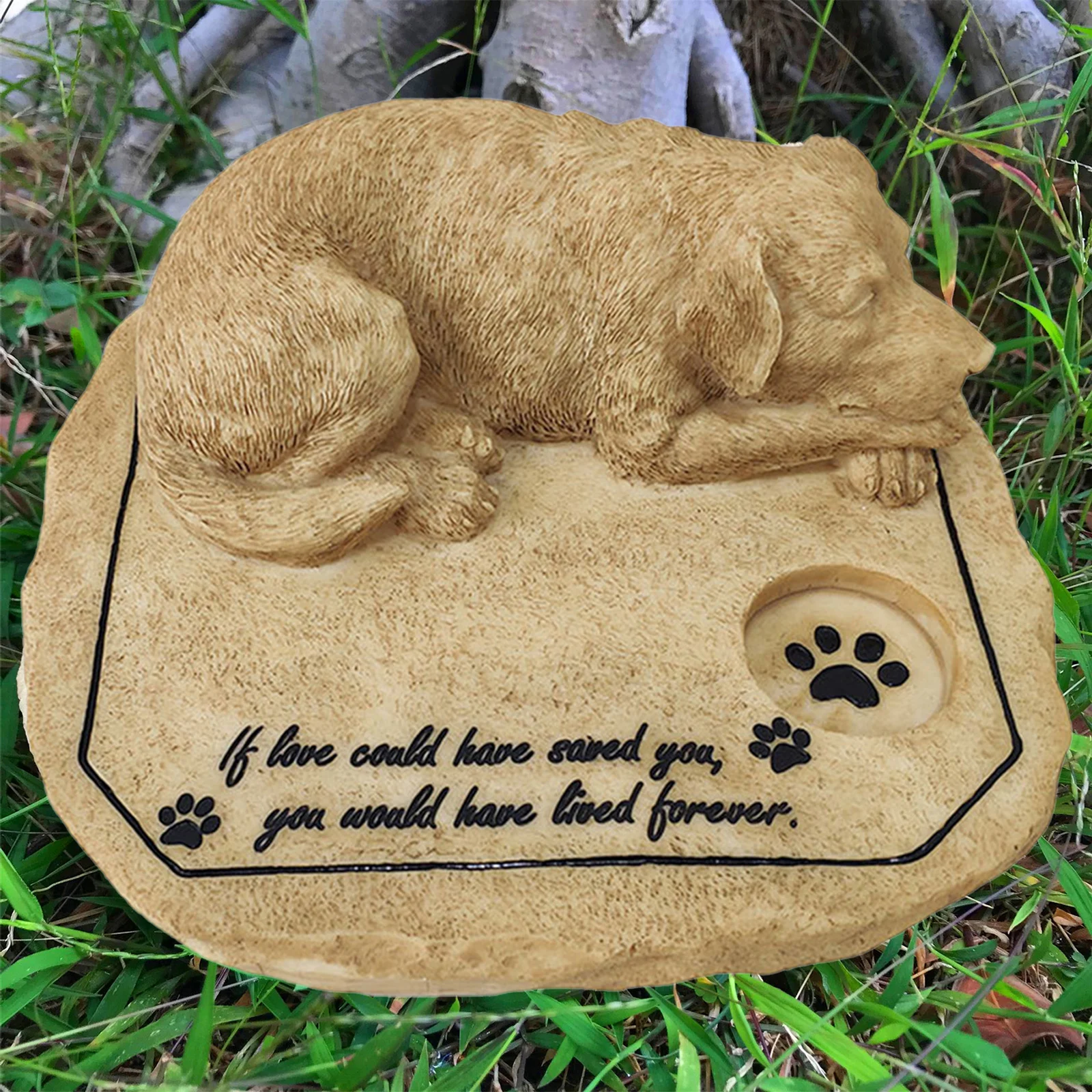 

Dog Memorial Stone Pet Grave Marker Tribute Statue Lawn Tombstone Headstone