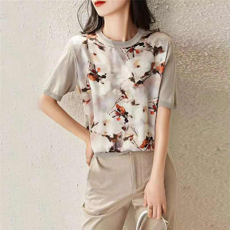 

2021 Promotion Hot Sale 20672 The Film Web Celebrity Figure 29 for Graffiti Round Collar Short Sleeve T-shirt