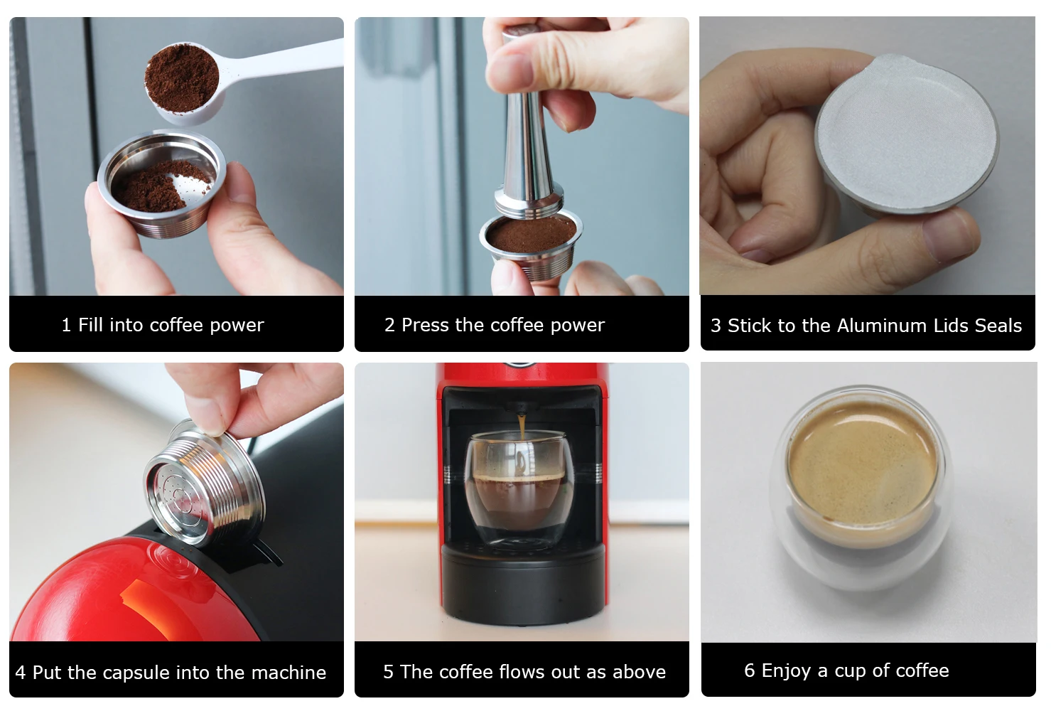 For Lavazza A Modo Mio Jolie& ESPRIA Stainless Steel Reusable Coffee Capsule Pod Filters For Lavazza a Modo Mio Machine