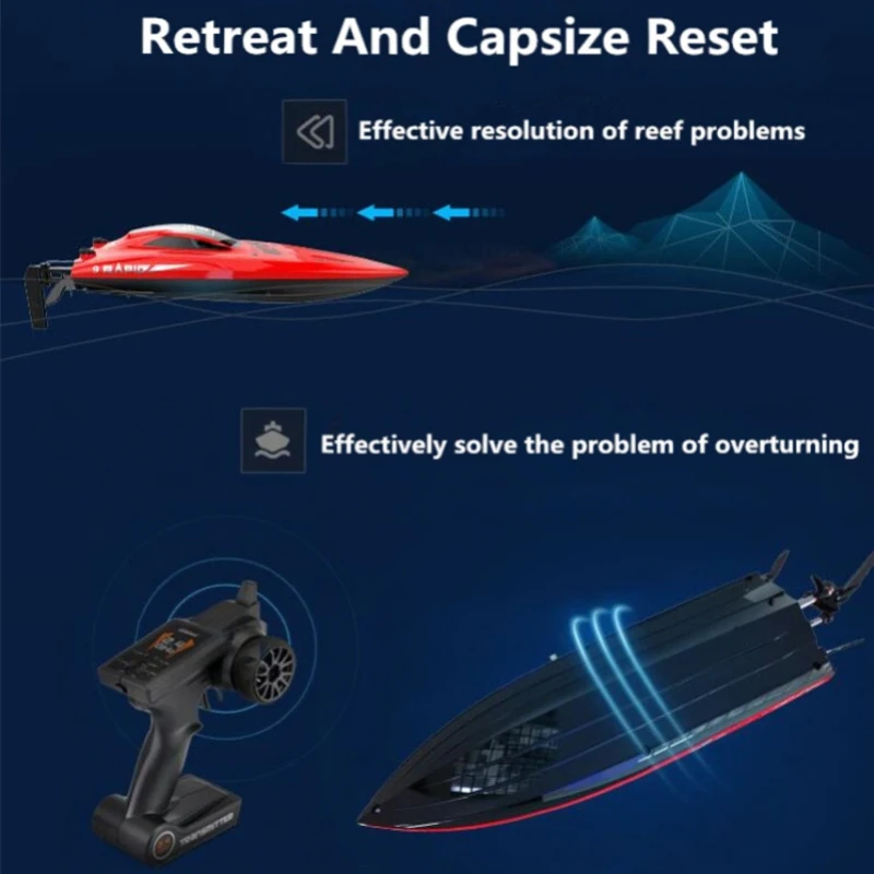 Двойной водонепроницаемый RC гоночная лодка 30 км/ч высокоскоростная яхта анти