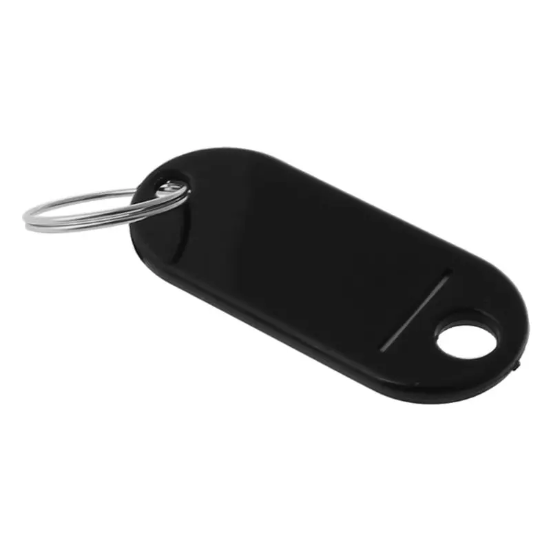 

50pcs Portable Key ID Tag Baggage Luggage Name Label Card with Split Ring Keyring