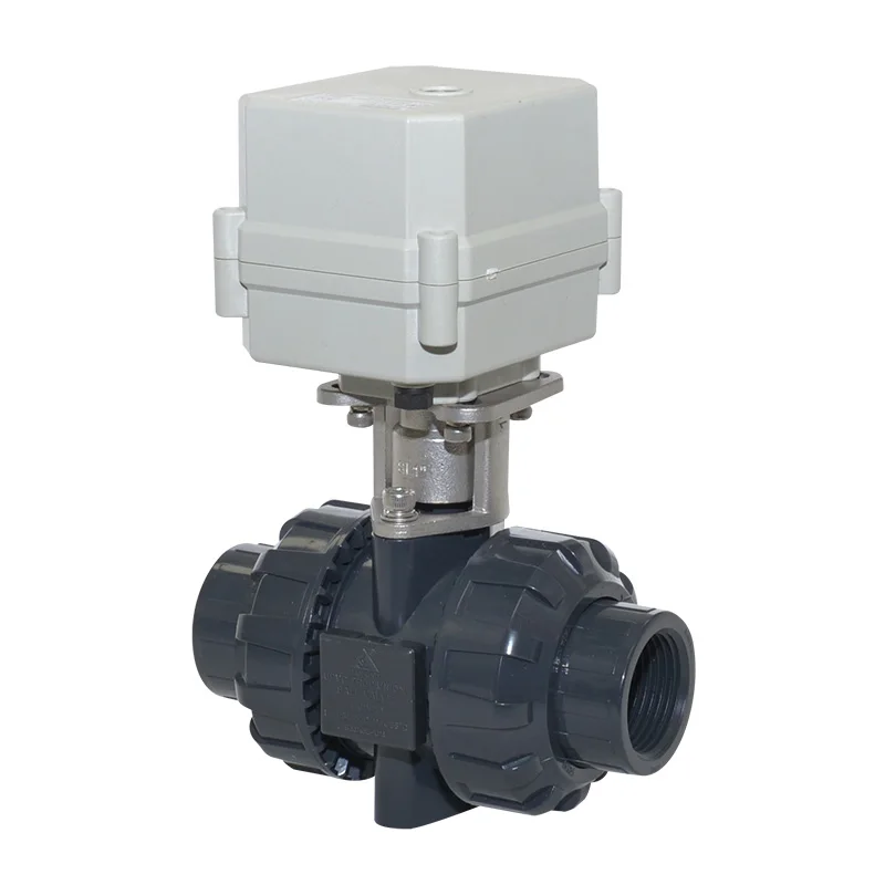 Фото BSP/NPT 1/2 ''-2'' ПВХ моторизованный шаровой клапан DC 12 V/24 V электрический кран BSP/NPT 1/2 ''-2'' ПВХ моторизованный шаровой клапан DC 12 V/24 V электрический кран