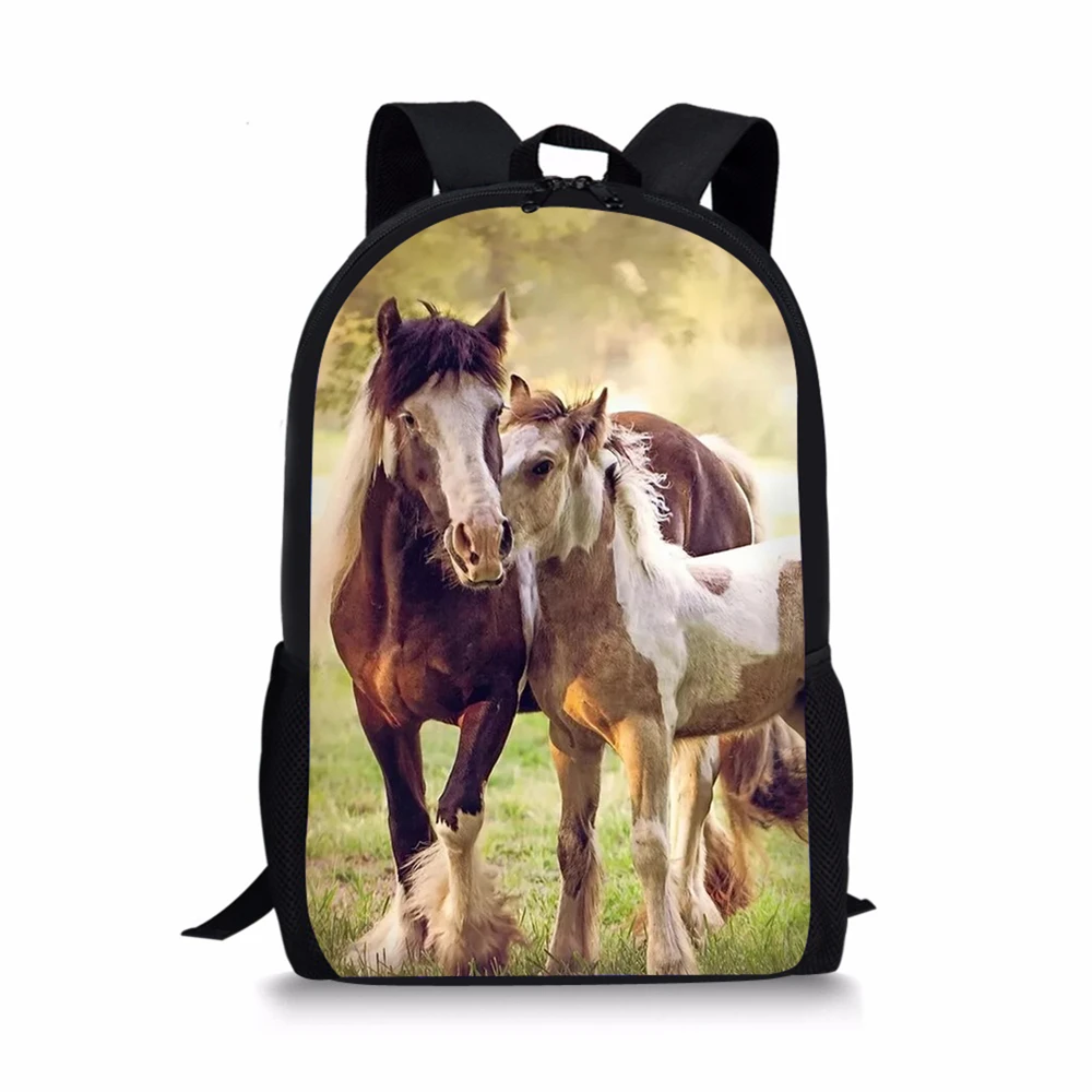 HaoYun Fashion Children's Backpack Flower Horse Prints Pattern Toddler School Book Bags Cute Animal Women's Travel Backpack