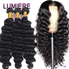Lumiere свободные волнистые пряди 30 дюймов индийские человеческие волосы для наращивания 134 пряди Remy волосы плетения пряди двойной уток