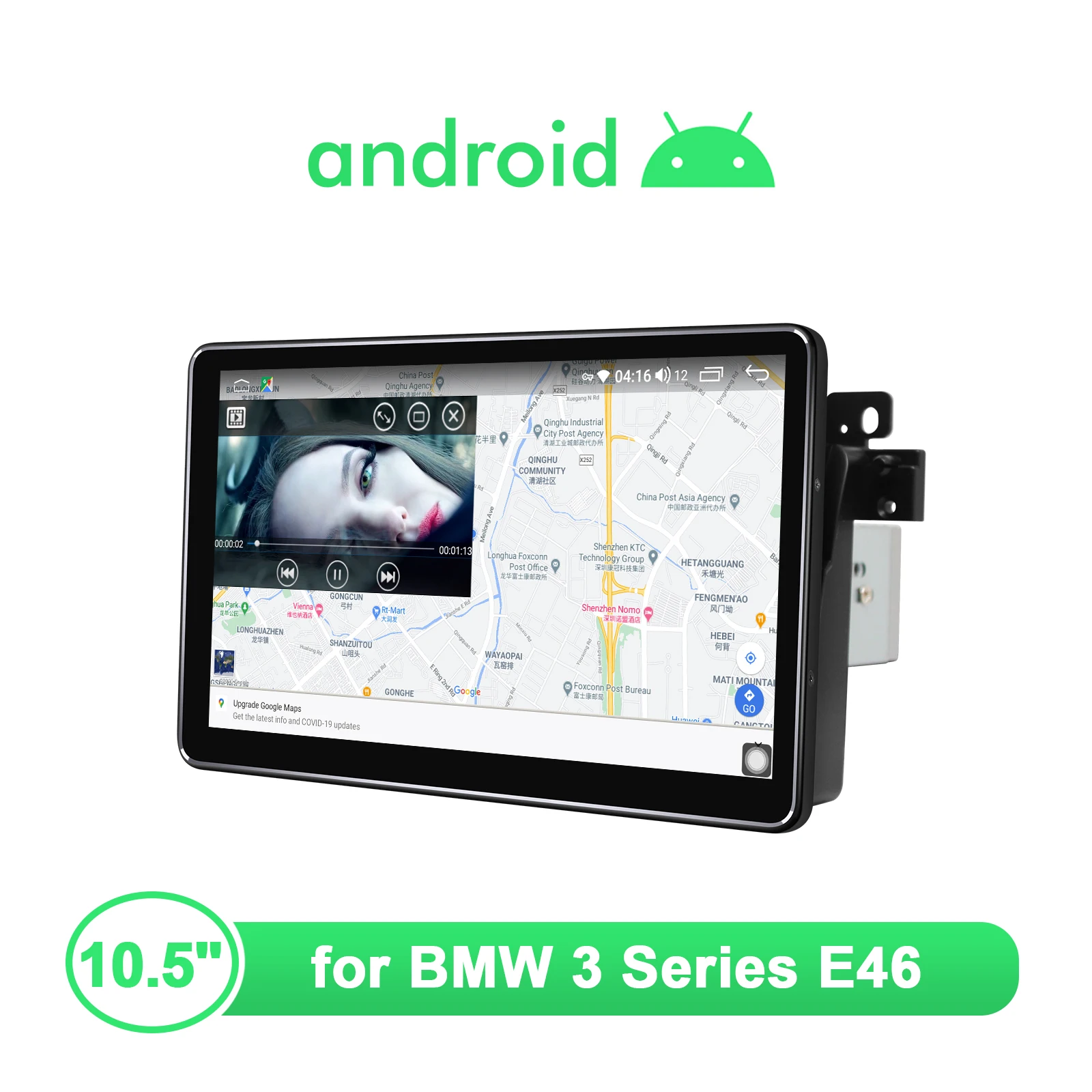 저렴한 10.5 ''안드로이드 10 자동차 라디오 스테레오 멀티미디어 플레이어 헤드 유닛 BMW 3 시리즈 E46 스티어링 휠 무선 카플레이 안드로이드 오토