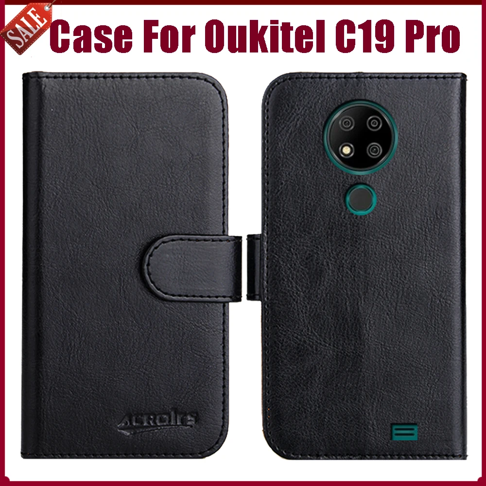 

Hot! Oukitel C19 Pro Case 6.49" Fashion 6 Colors Flip Soft Leather Phone Wallet Cover For Oukitel C19 Pro Case Card Solts