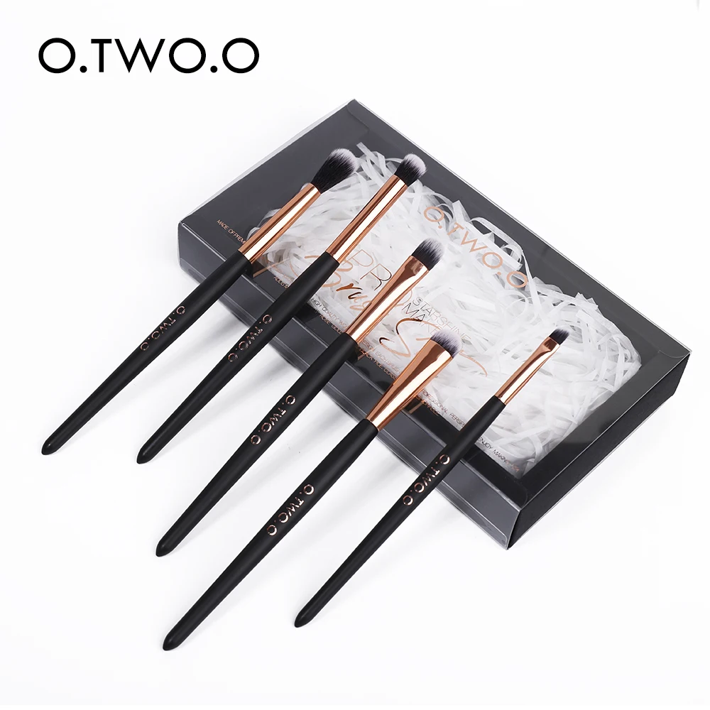 

O.TWO.O 5pcs/set Brushes For Makeup Soft Synthetic Hair Wooden Handle Eyeshadow Brush With Gift Box Cosmetics Kit