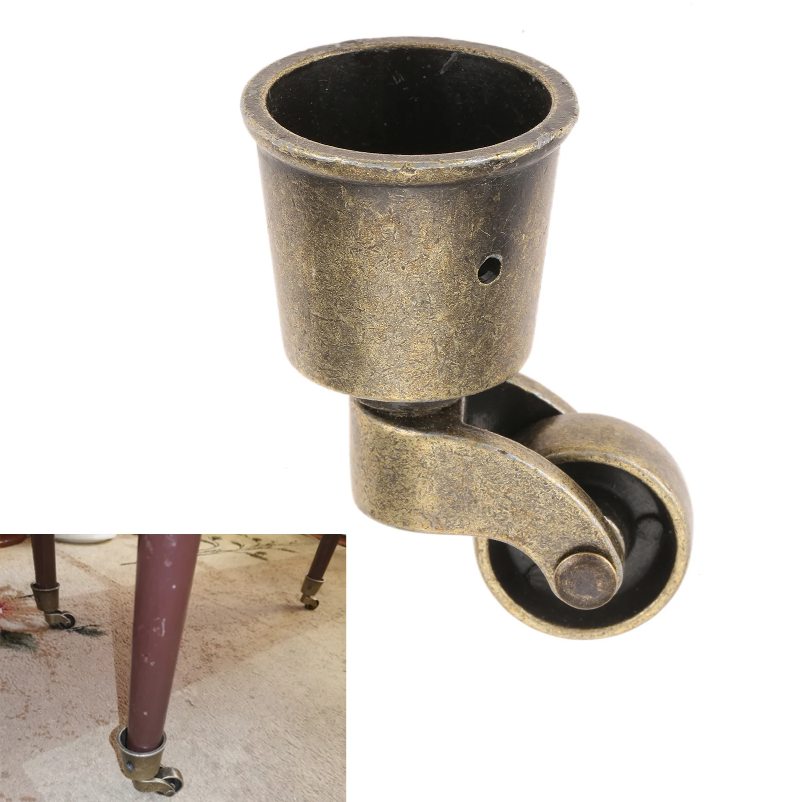 1/4 шт. Античная бронзовая Европейская мебель беззвучные ролики цинковый сплав