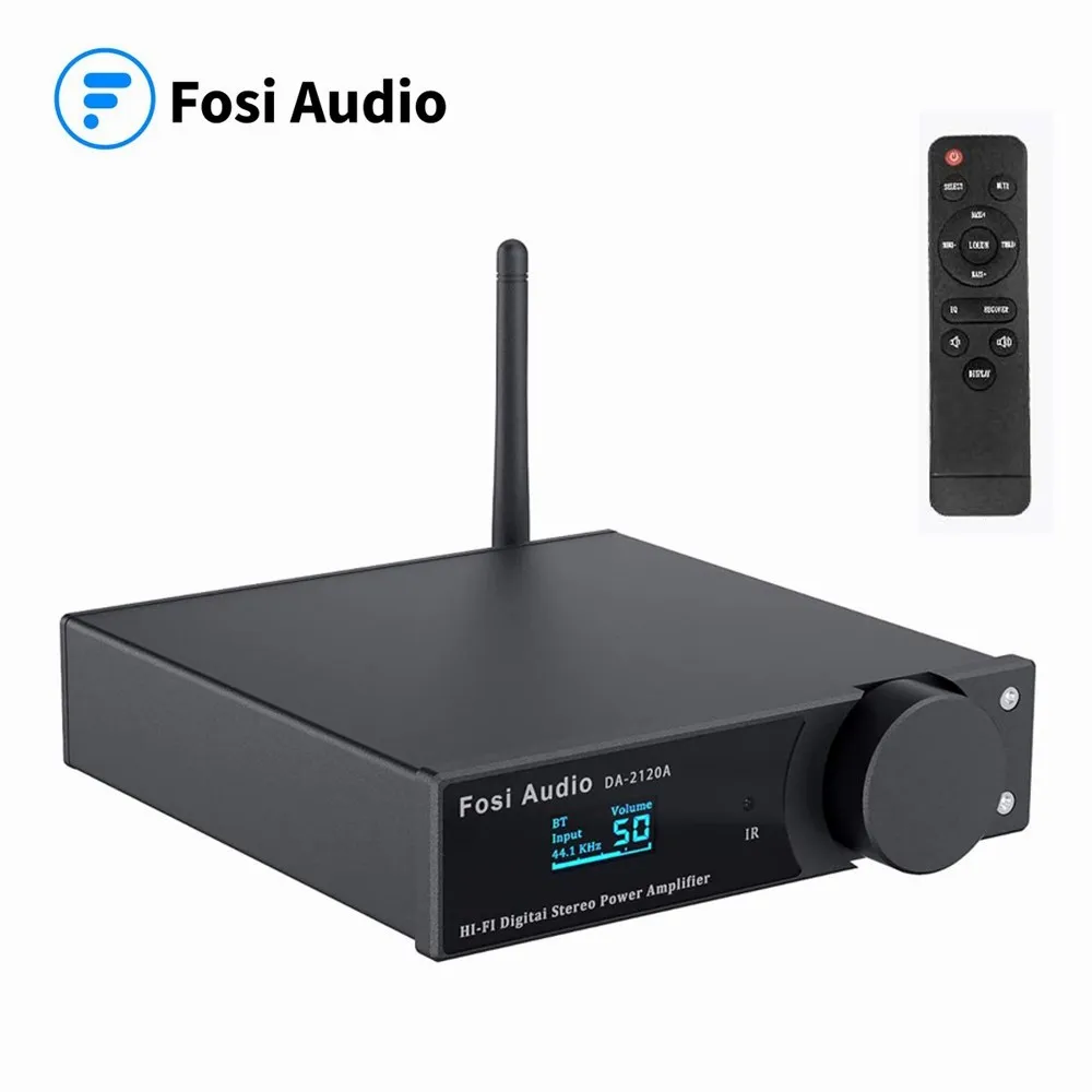 Estéreo de Áudio sem Fio Fosi Áudio Amplificador Bluetooth Amp Alta Fidelidade Classe d Power 50w x2 Alto-falantes & Subwoofer Ativo Da2120a