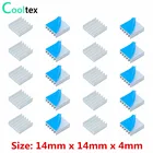 50 шт. 14x14x4 мм алюминиевый радиатор для электронного чипа IC MOS Raspberry pi с теплопроводной лентой