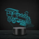 Поезд Локомотив 3D лампа Иллюзия ночсветильник автомобисветодиодный лампа многоцветная вспышка праздничный реквизит Luminaria Lava Lampara детская спальня