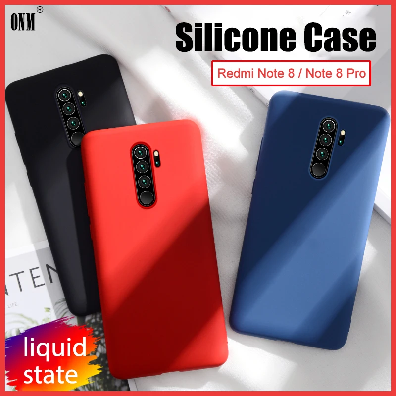 Чехол для Xiaomi Redmi Note 8/Note 8 Pro жидкий силиконовый мягкий чехол для Redmi Note 8 задняя крышка и закаленное стекло