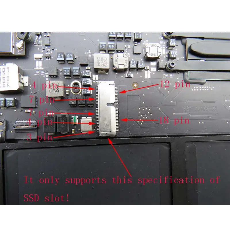 12  16 Pin Ngff M.2 Nvme   Ssd  Air A1465 A1466 Pro A1398 A1502 Upgrade 2013-2015 Support Ss