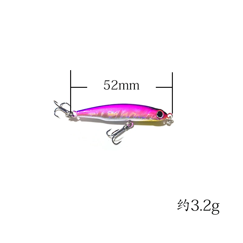 Рыболовная Приманка в форме гольяна микро-карандаш жесткая приманка с тремя