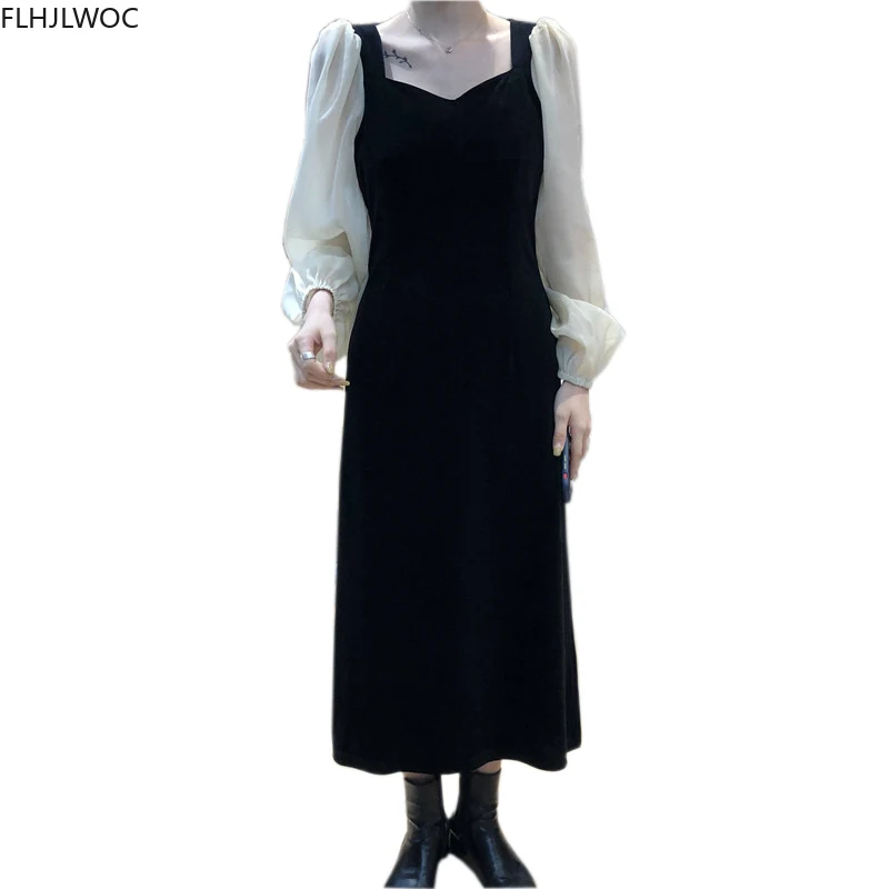 Корейский стиль дизайн 2020 осеннее женское платье с длинным рукавом в стиле