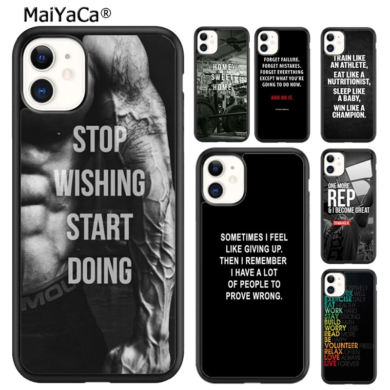 MaiYaCa спортивный Мотивирующий чехол для телефона фитнеса Для iPhone SE 6s 7 8 plus X XR XS 11 12