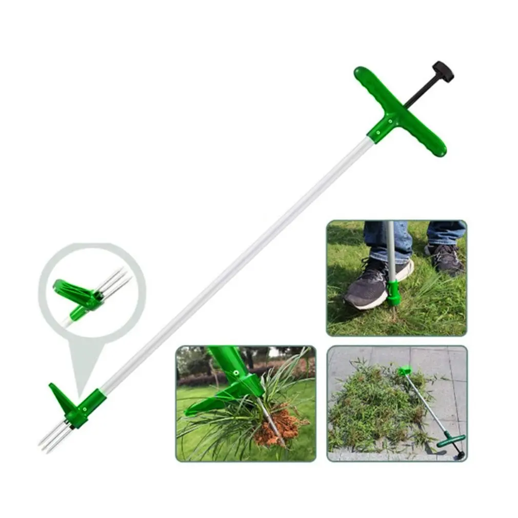 

Root Remover Outdoor Killer Tool Claw Weeder Portable Manual Garden Lawn Long Handled Aluminum Stand Up Weed Puller Lightweight