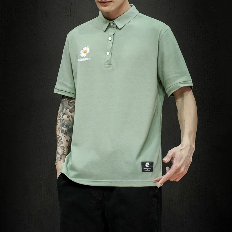 

Summer Polo Shirt Men Cotton Casual Embriodery Short Sleeve Mens Clothing Japan Style Big Size 2022 New