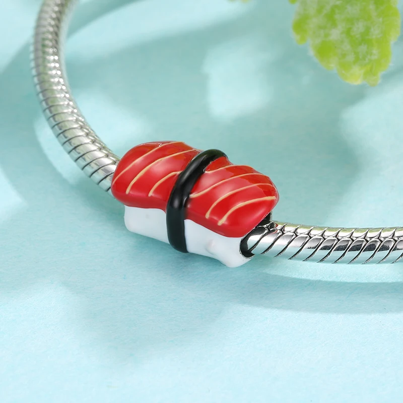 Высокое качество Осьминог суши с лососем 925 стерлингового серебра металлические