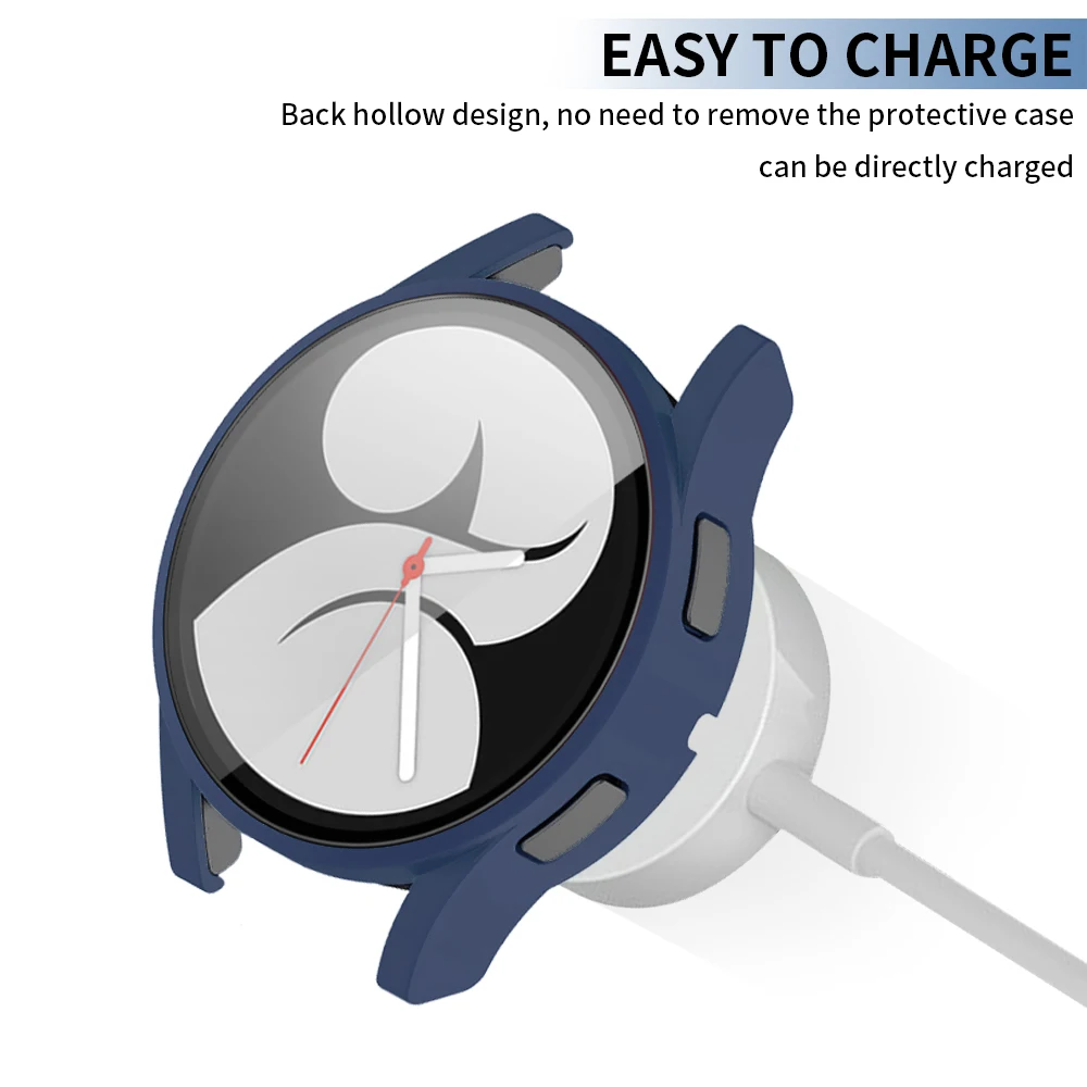 Glass+Case for Samsung Galaxy Watch 4 44mm 40mm All-Around Bumper Shell+Screen Protector Samsung Galaxy Watch 5 40mm 44mm Cover