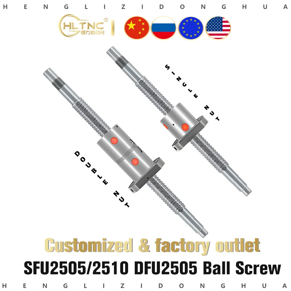 RM2505 шариковый винт SFU2505 200 2550 мм 25 C7 с 2505 2510 фланец одиночный/двойной гайка BK/BF20