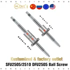 Шариковый винт RM2505 SFU2505 200 - 2550 мм 25 мм, шариковый винт C7 с фланцем 2505 2510, одинарнаядвойная гайка BKBF20, Концевая обработка для ЧПУ