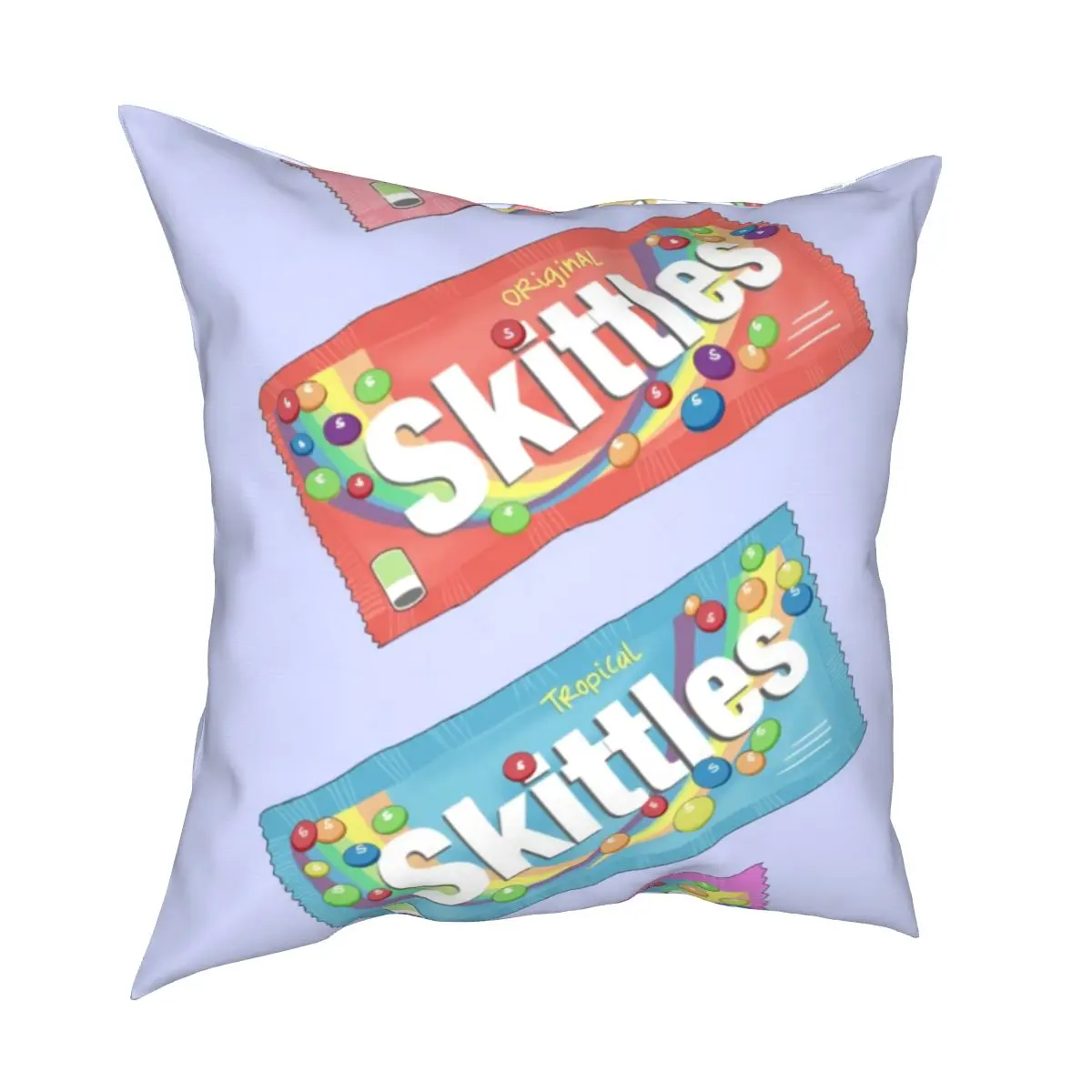 

Skittles Sweet Candy Rainbow Pillowcase Soft Polyester Cushion Cover Decor Pillow Case Cover Seat Zippered 40X40cm