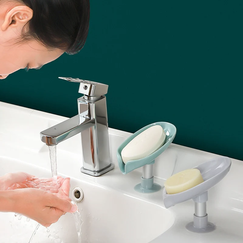 

Leaf Shape Soap Box Drain Soap Holder Box Bathroom Shower Soap Holder Storage Plate Tray Bathroom Supplies Dispenser for soap