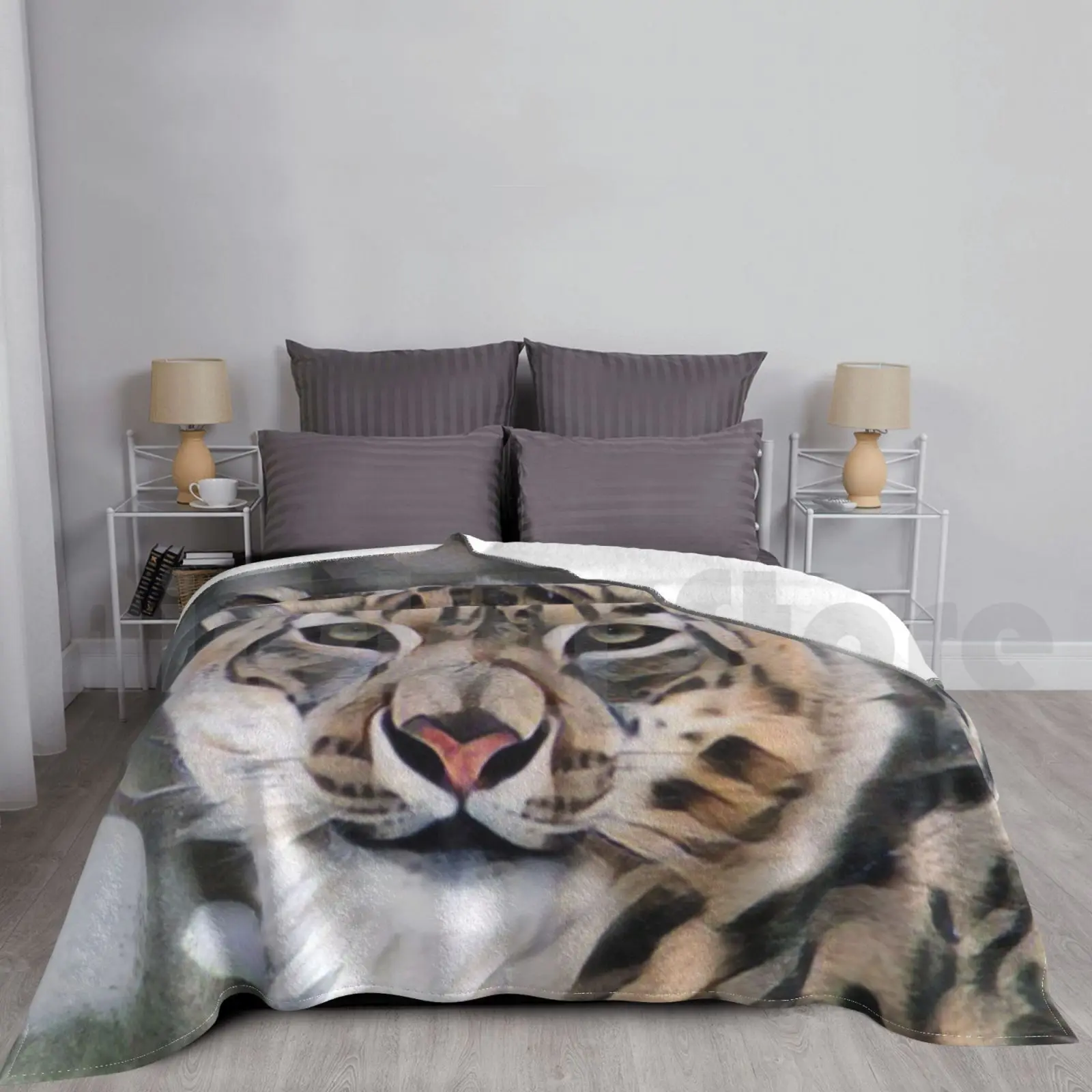 

Зимнее одеяло с леопардовым принтом для дивана-кровати для путешествий с леопардовым принтом для больших кошек и пятнистых кошек для любителей дикой природы