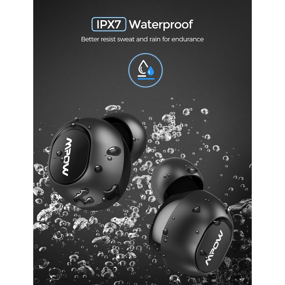 Улучшенные TWS наушники Mpow T5/M5 беспроводные IPX7 водонепроницаемые Bluetooth 5.0 с
