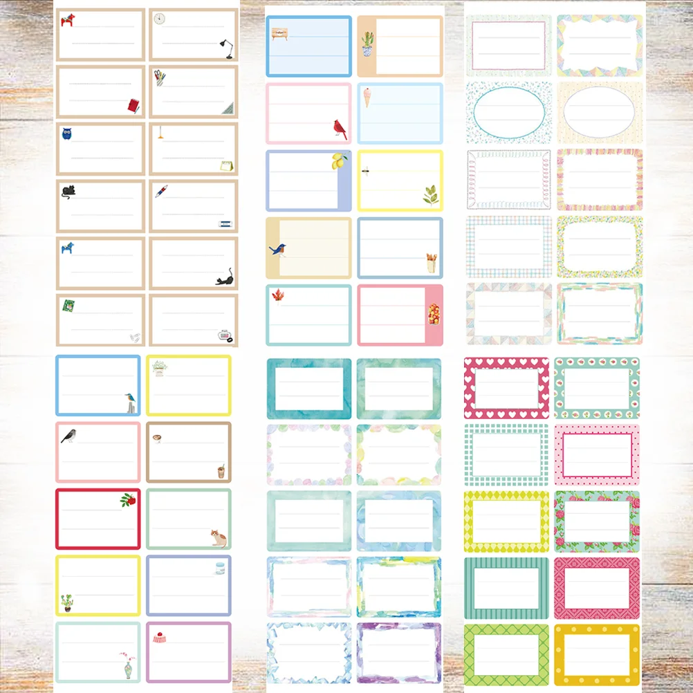 

124Pcs Package Stationery Label White Label Write Name Sticker Blank Sticker Label Child Stationery Sticker