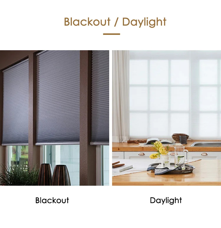 SUNFREE беспроводные весенние сотовые жалюзи водонепроницаемые тканевые для