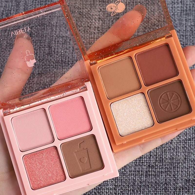 4 цвета Тени для век Палитра природных оттенков жемчужные тыквы блестящие