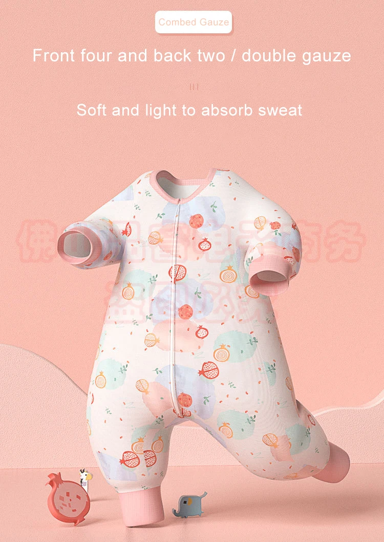 

Baby sleeping bag warm cotton pajamas for kids cartoon one piece bedtime pajamas baby split-leg sleeping bag