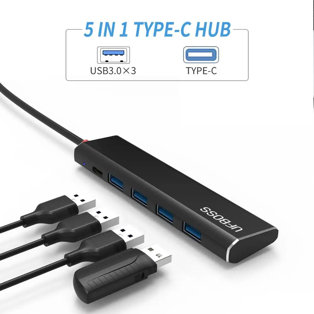 Ультра тонкий USB C концентратор типа для мульти 3 0 с данными 5 Гбит/с MacBook Pro Huawei Mate 30