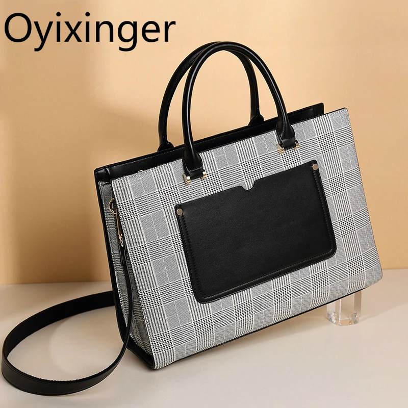 Oyixinger Laptop Bag Portable Fashion Briefcase Professional Women's Business Office Large Capacity For 14inch A4|Сумки и чехлы для